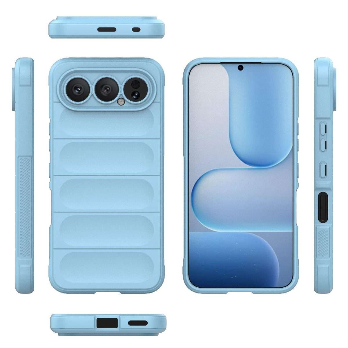 For Honor 500 Pro Global 155.8mm Magic Shield TPU + Flannel Phone Case(Light Blue)