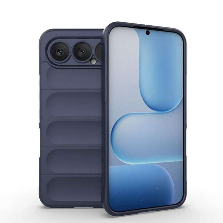 For Honor 500 Pro Global 155.8mm Magic Shield TPU + Flannel Phone Case(Dark Blue)