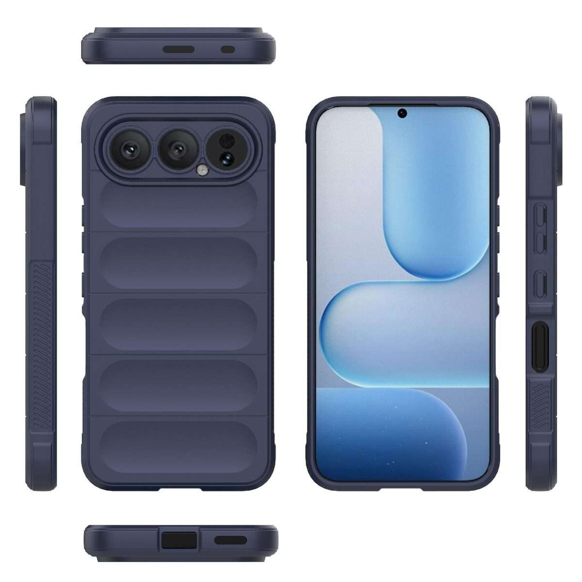 For Honor 500 Pro Global 155.8mm Magic Shield TPU + Flannel Phone Case(Dark Blue)