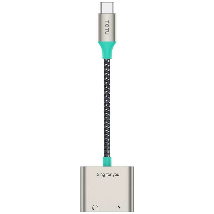 TOTU AD-5 USB-C/Type-C to 3.5mm+USB-C/Type-C Charger Audio Adapter