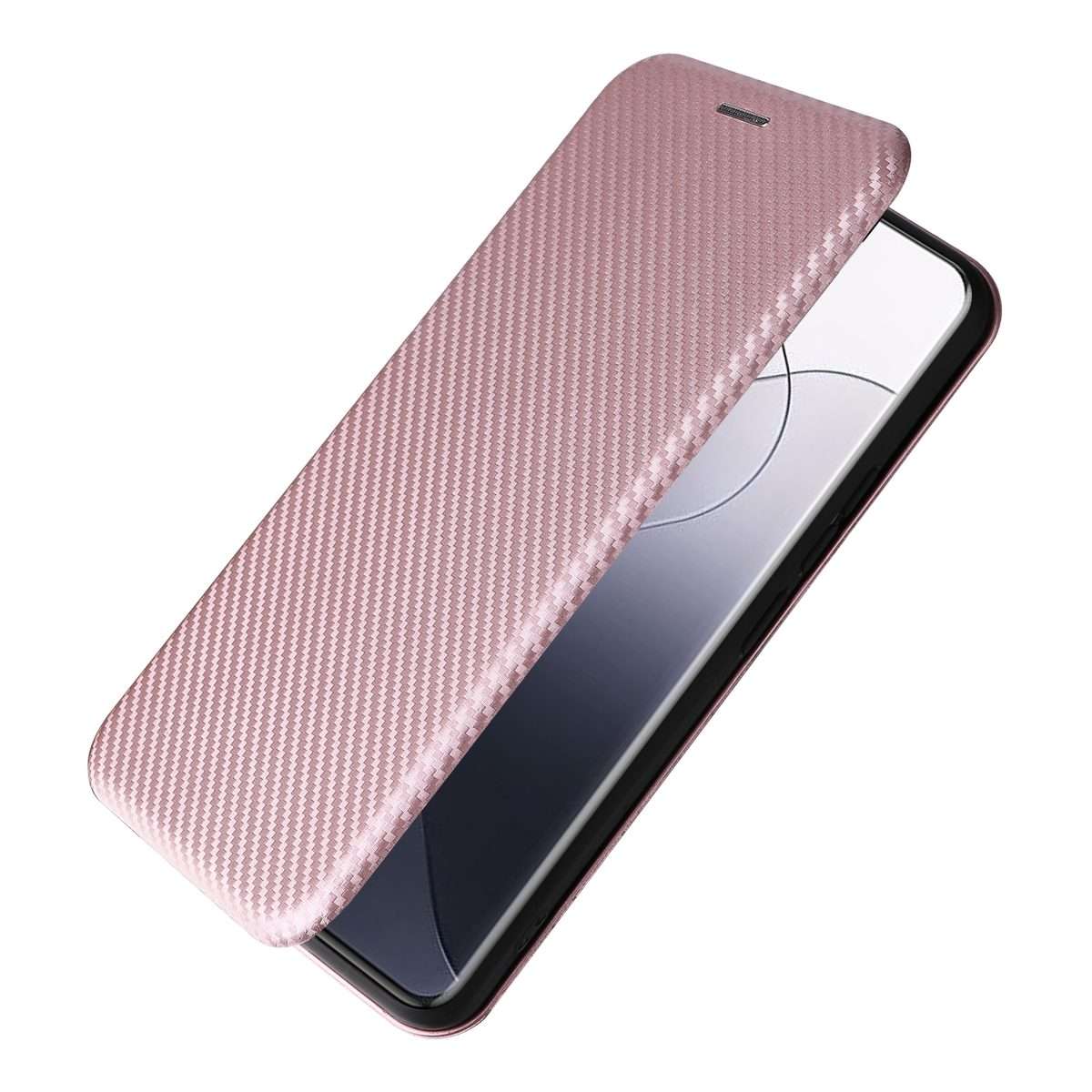 For Xiaomi 14 Pro Carbon Fiber Texture Flip Leather Phone Case(Pink)