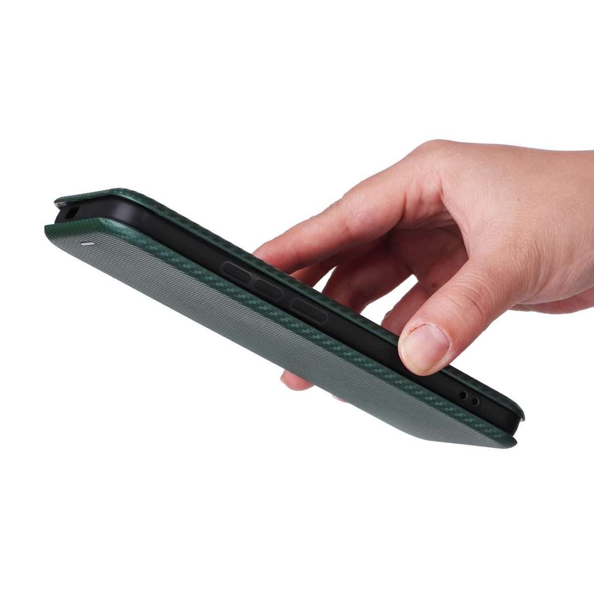 For Xiaomi 14 Pro Carbon Fiber Texture Flip Leather Phone Case(Green)