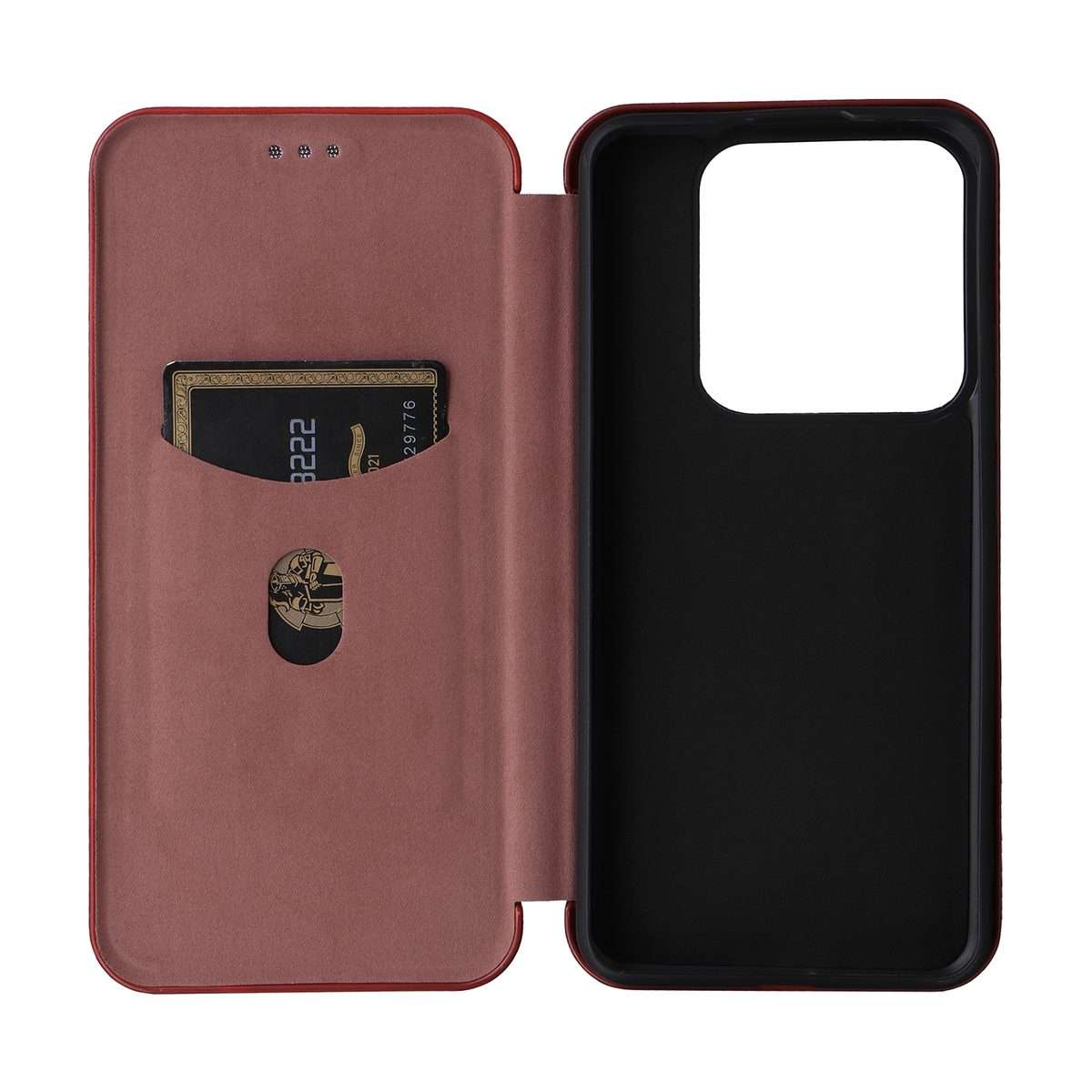 For Xiaomi 14 Pro Carbon Fiber Texture Flip Leather Phone Case(Brown)
