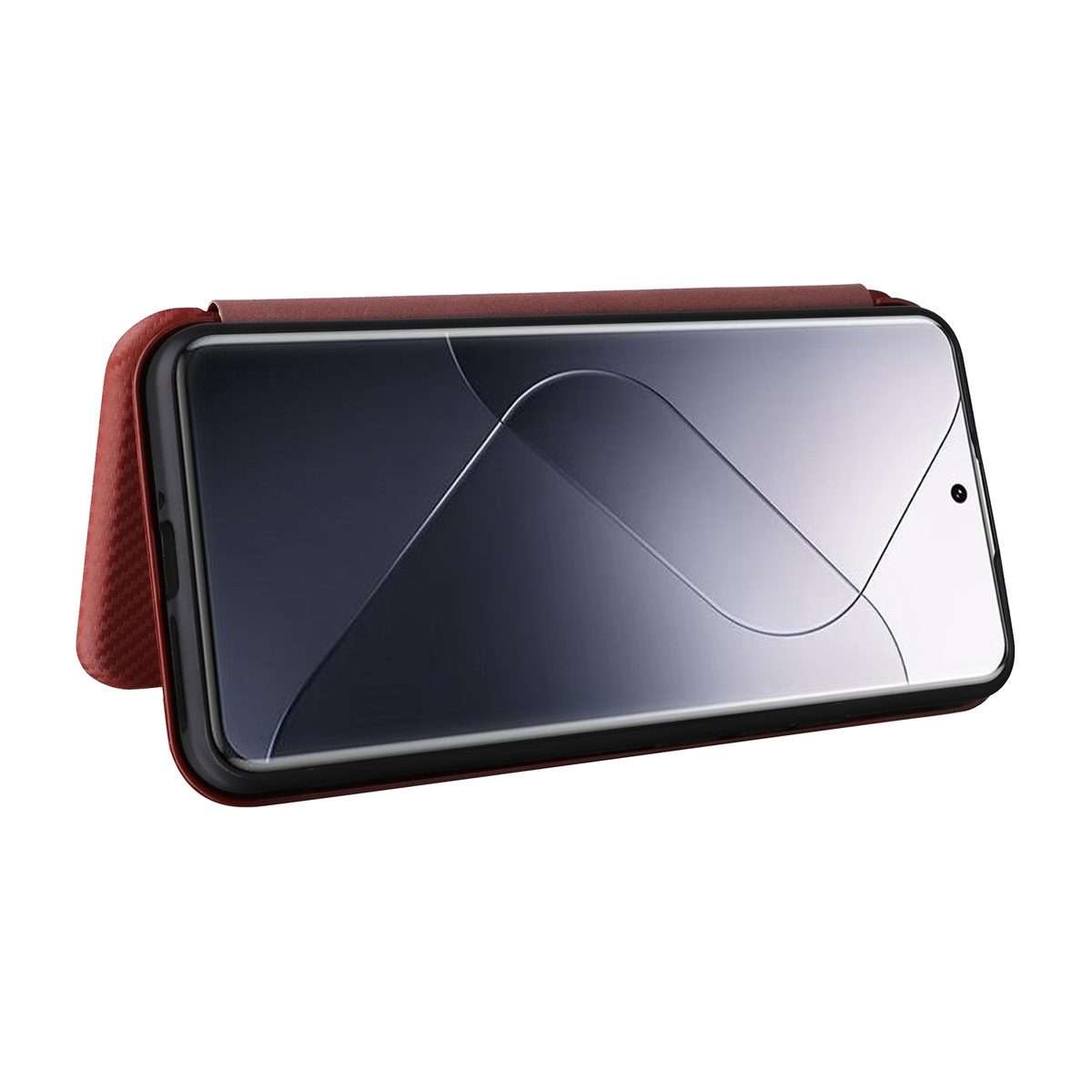 For Xiaomi 14 Pro Carbon Fiber Texture Flip Leather Phone Case(Brown)