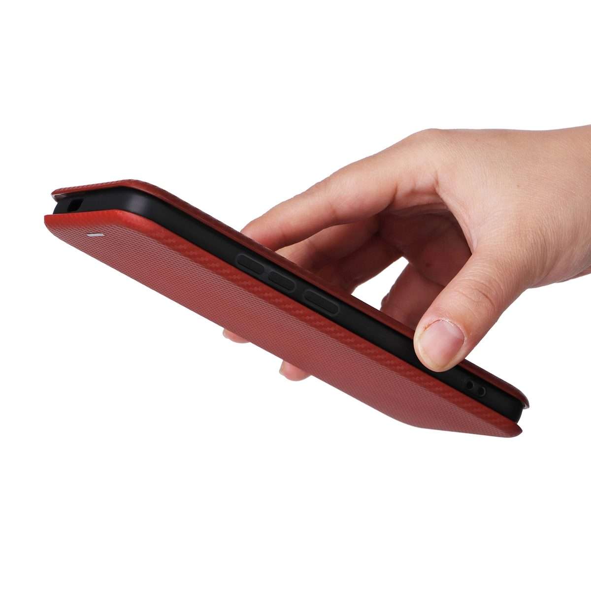 For Xiaomi 14 Pro Carbon Fiber Texture Flip Leather Phone Case(Brown)