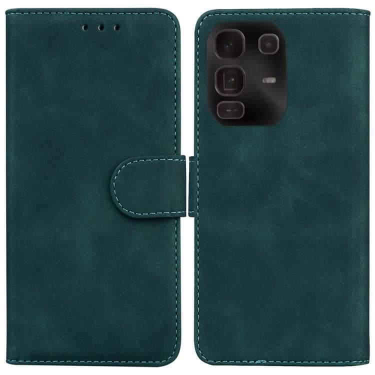 For Infinix Note 50 Pro+ Skin Feel Pure Color Flip Leather Phone Case(Green)