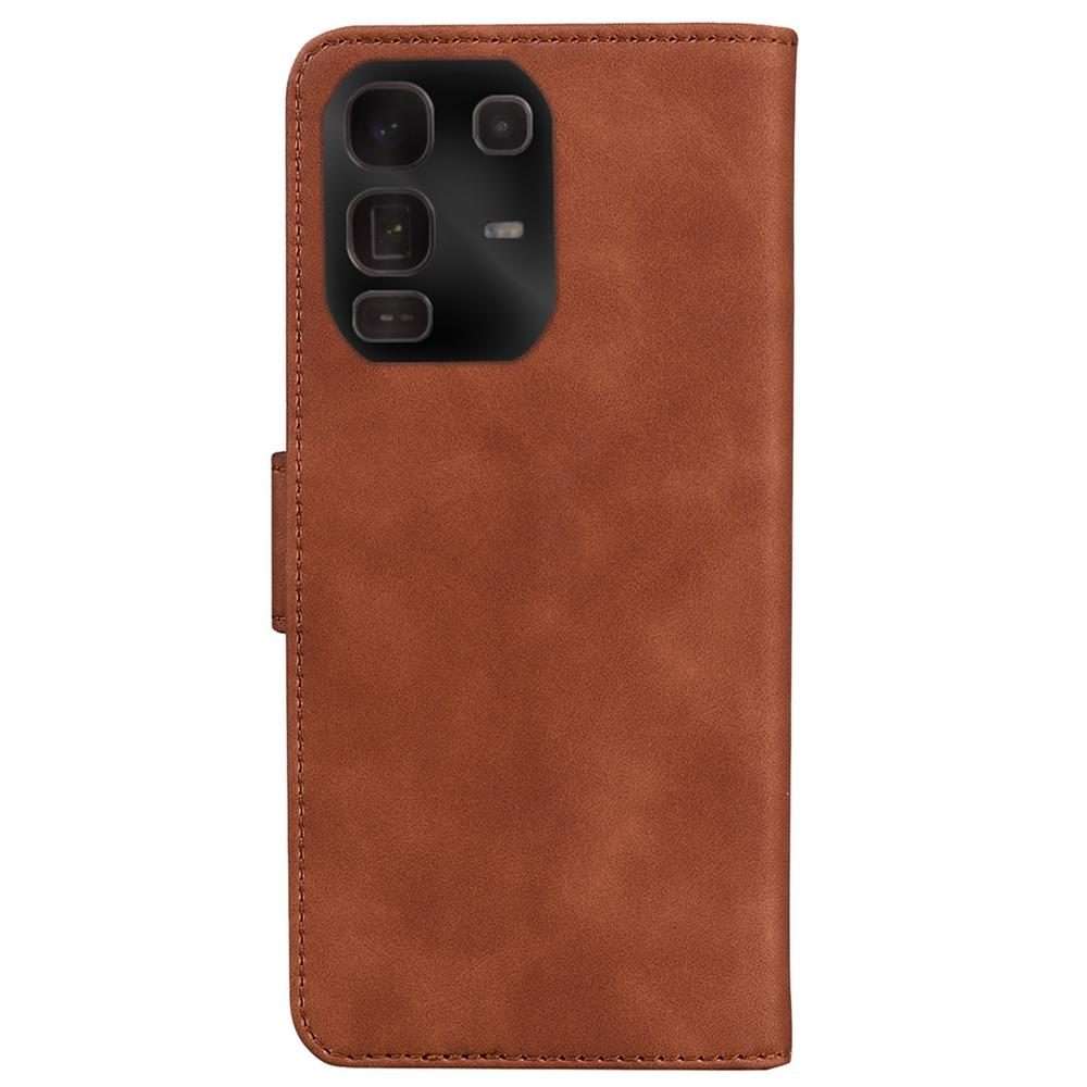 For Infinix Note 50 Pro+ Skin Feel Pure Color Flip Leather Phone Case(Brown)