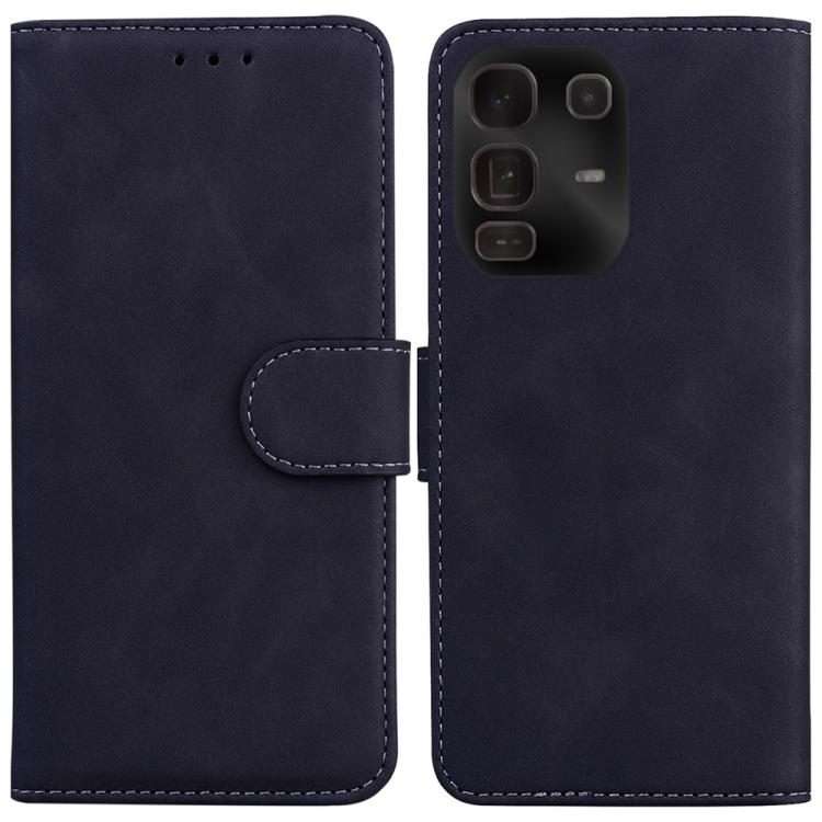 For Infinix Note 50 Pro+ Skin Feel Pure Color Flip Leather Phone Case(Black)