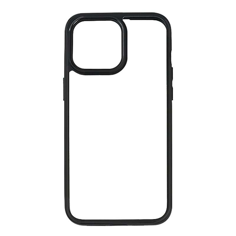 For iPhone 15 Pro Frosted TPU + Transparent PC Phone Case(Black)