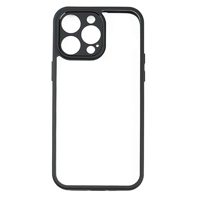 For iPhone 13 Pro Frosted TPU + Transparent PC Phone Case(Black)
