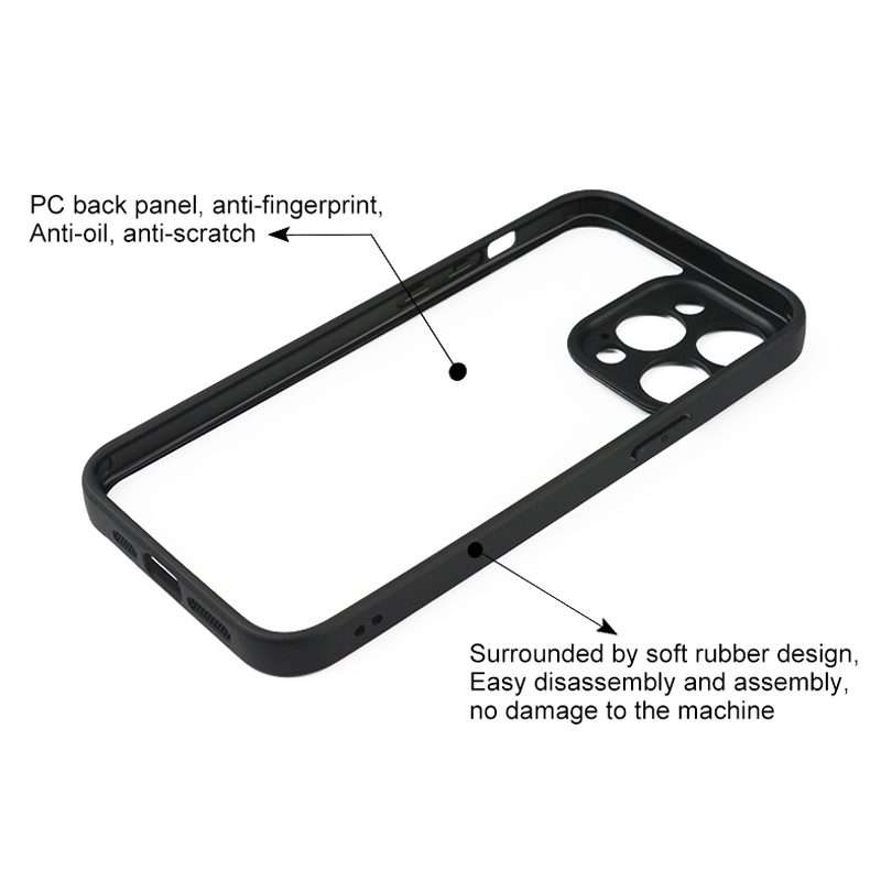 For iPhone 13 Pro Frosted TPU + Transparent PC Phone Case(Black)