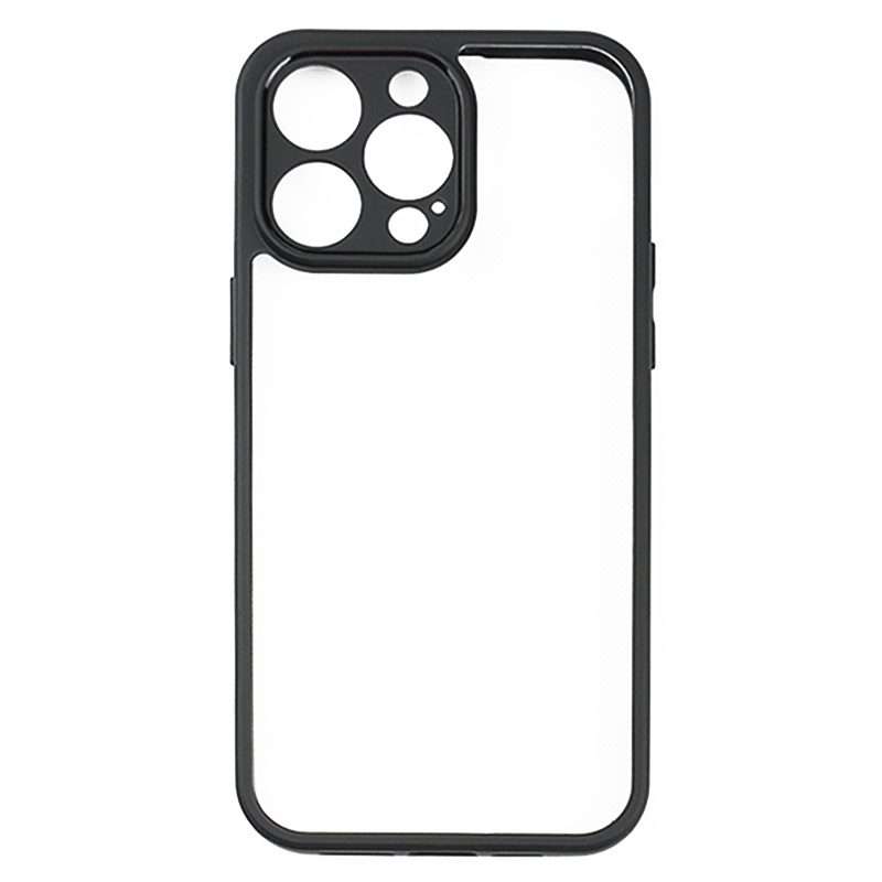 For iPhone 13 Pro Max Frosted TPU + Transparent PC Phone Case(Black)