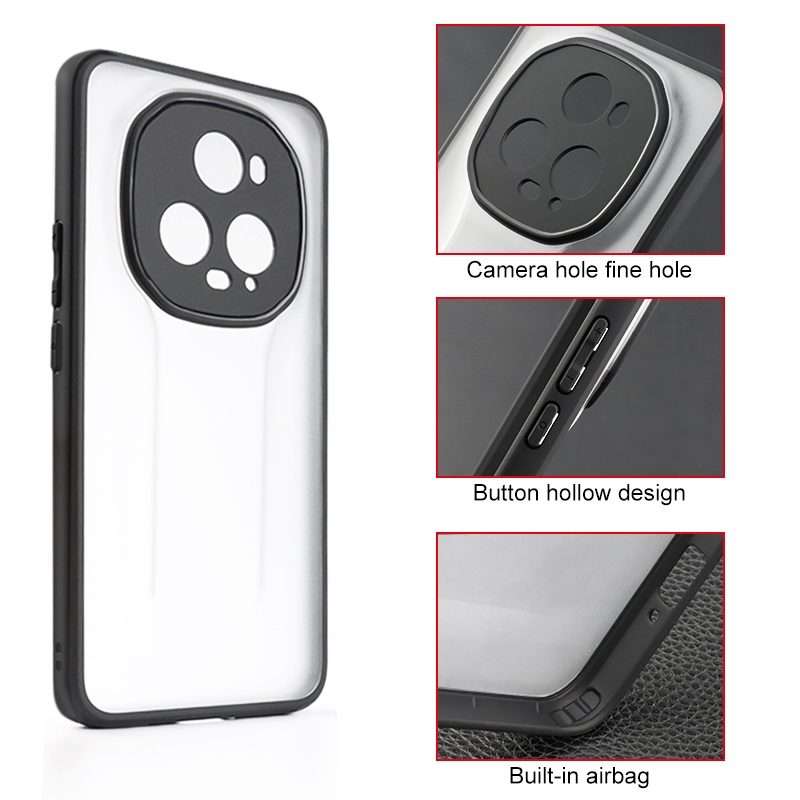 For Honor Magic5 Pro Frosted TPU + Transparent PC Phone Case(Transparent)