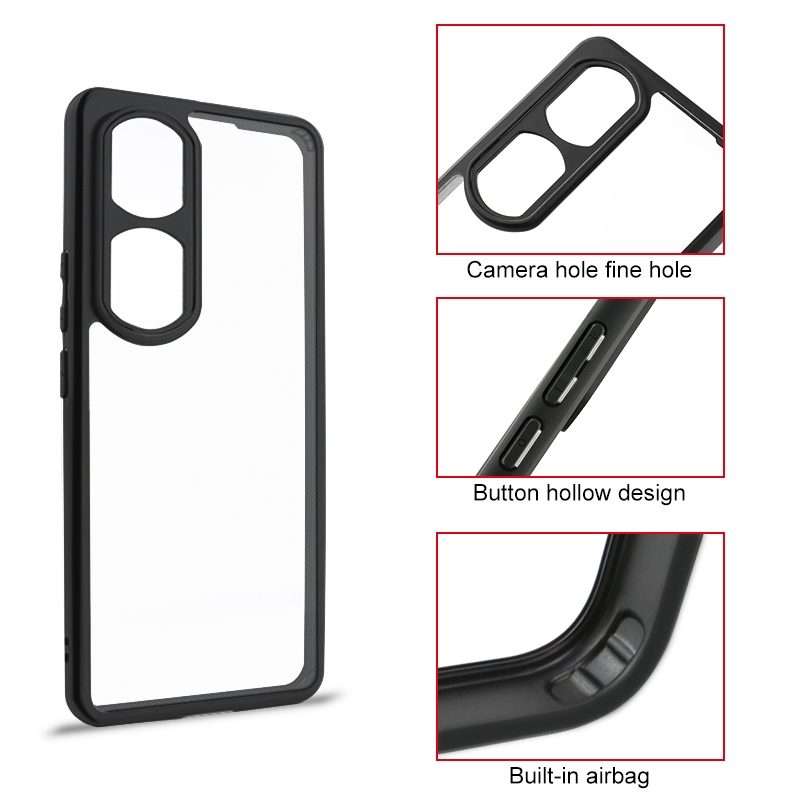 For Honor 90 Pro Frosted TPU + Transparent PC Phone Case(Transparent)