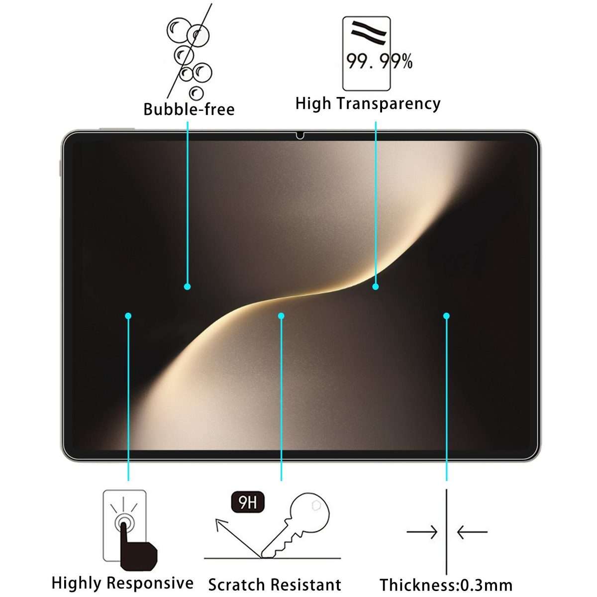 For Honor MagicPad3 / MagicPad 3 Pro 2pcs 9H 0.3mm Explosion-proof Tempered Glass Film