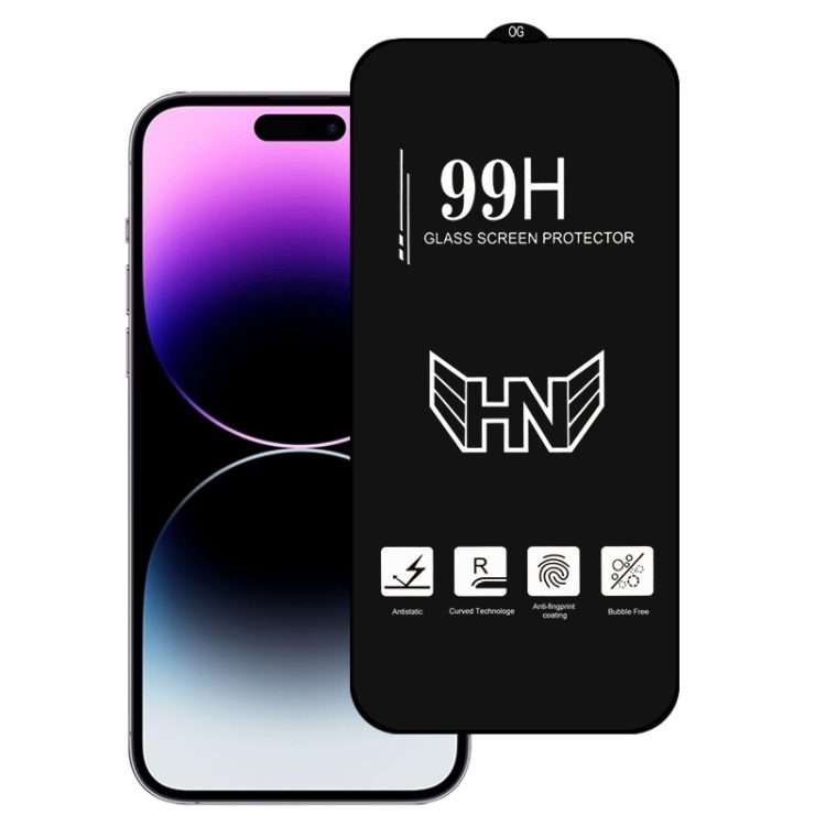 For iPhone 15 Pro High Aluminum Large Arc Full Screen Tempered Glass Film