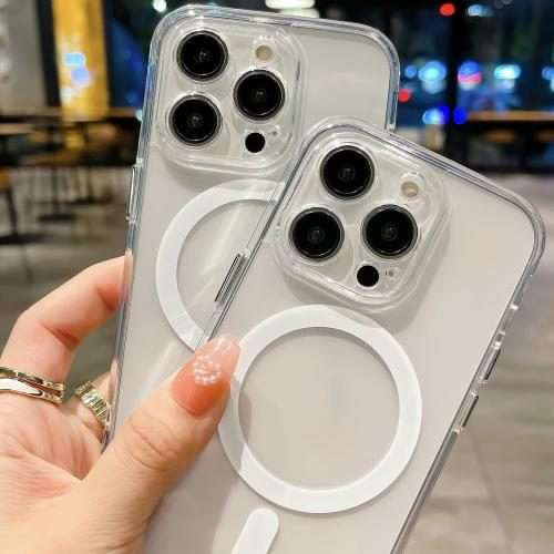 For iPhone 13 Pro Max Space MagSafe Acrylic Hybrid TPU Phone Case(Transparent)