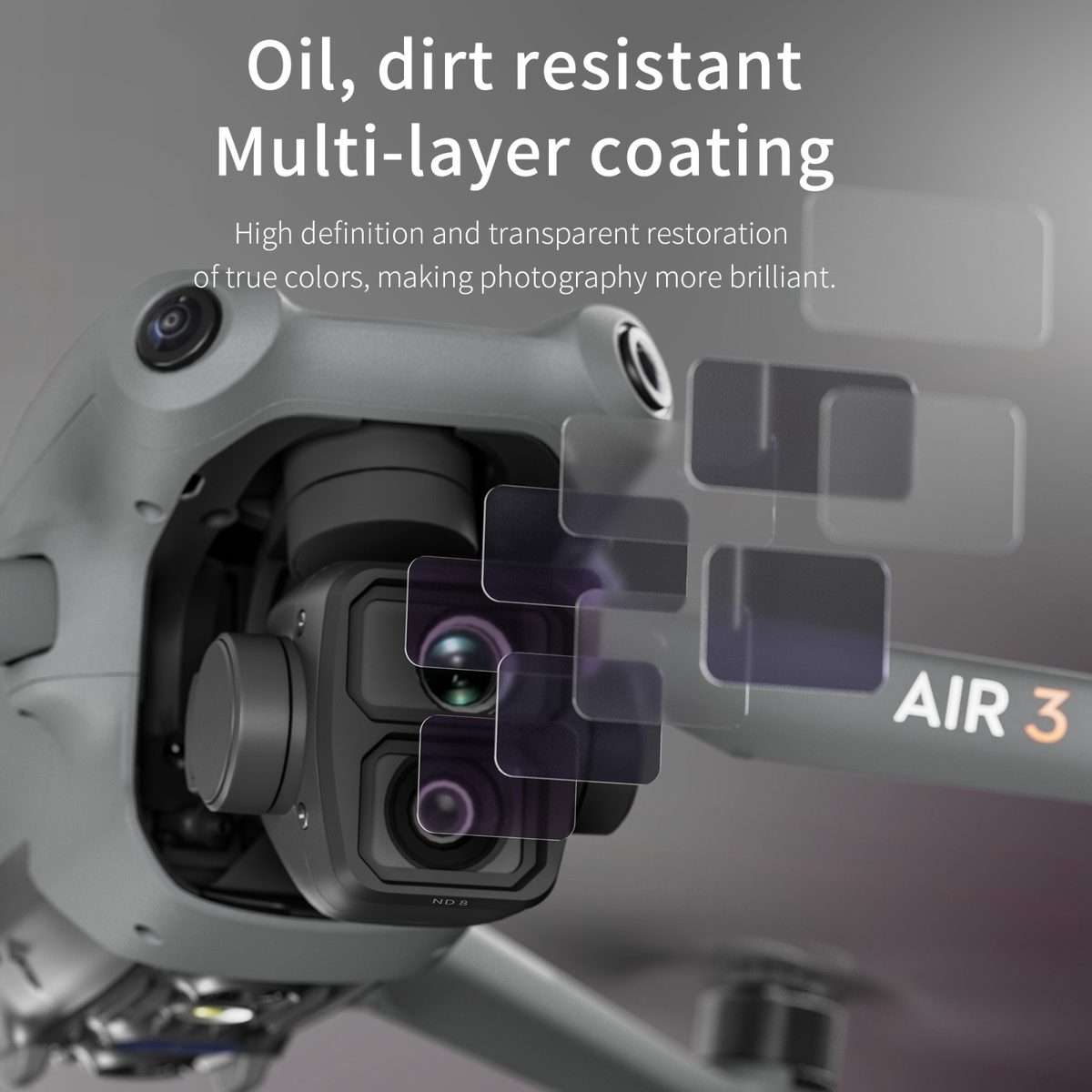 For DJI Air 3 STARTRC Drone Lens Filter, Lens:6 in 1 ND8/16/32/64 UV CPL