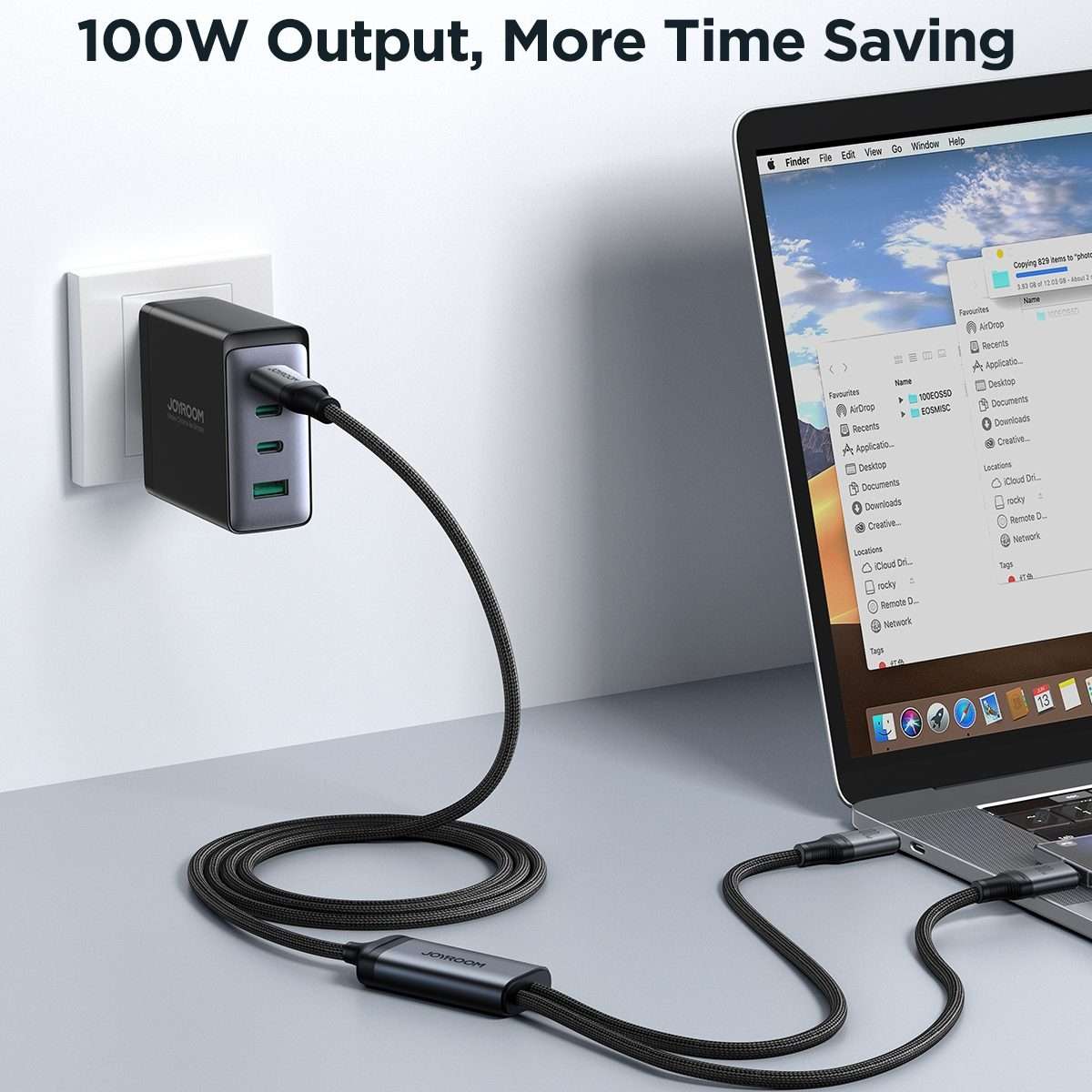 JOYROOM A21 100W Type-C to Dual Type-C 2 in 1 Charging Cable, Length: 1.5m(Black)
