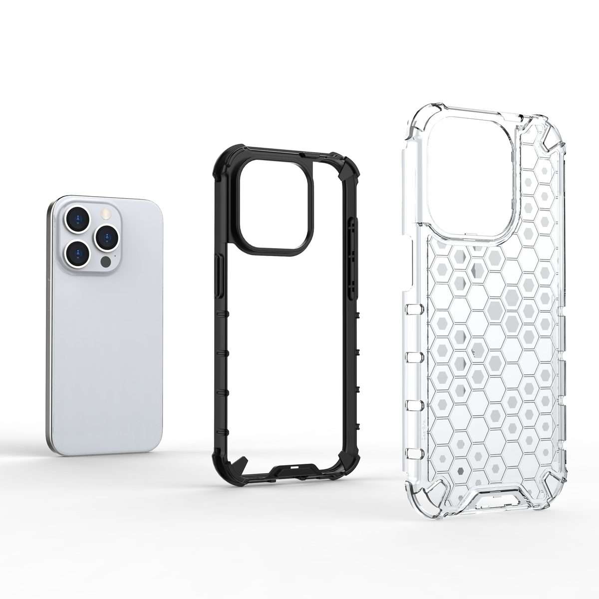 For iPhone 15 Pro Max Honeycomb Shockproof Phone Case(Green)