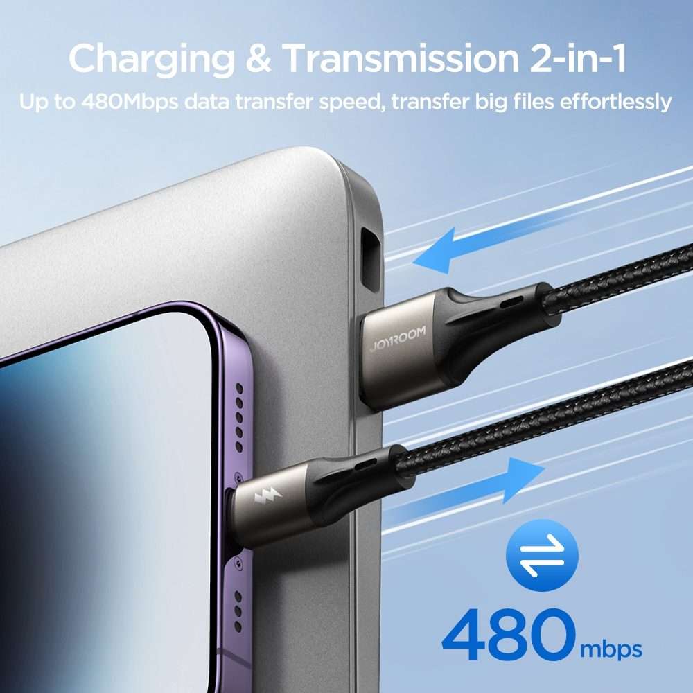 JOYROOM SA25-AL3 3A USB to 8 Pin Fast Charge Data Cable, Length:1.2m(Black)