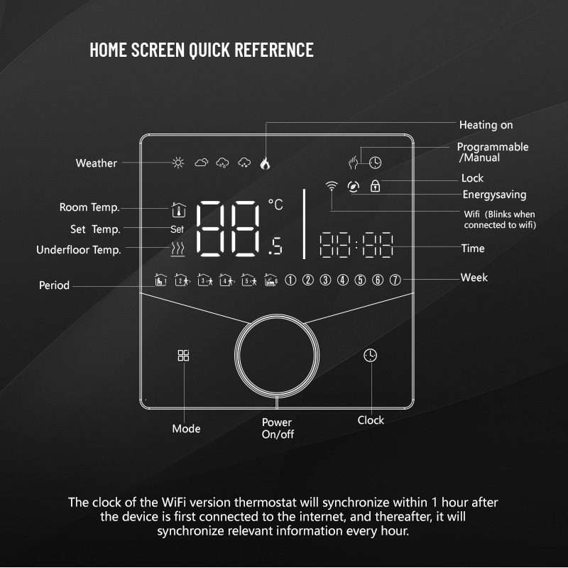 BHT-009GALW Water Heating WiFi Smart Home LED Thermostat(White)