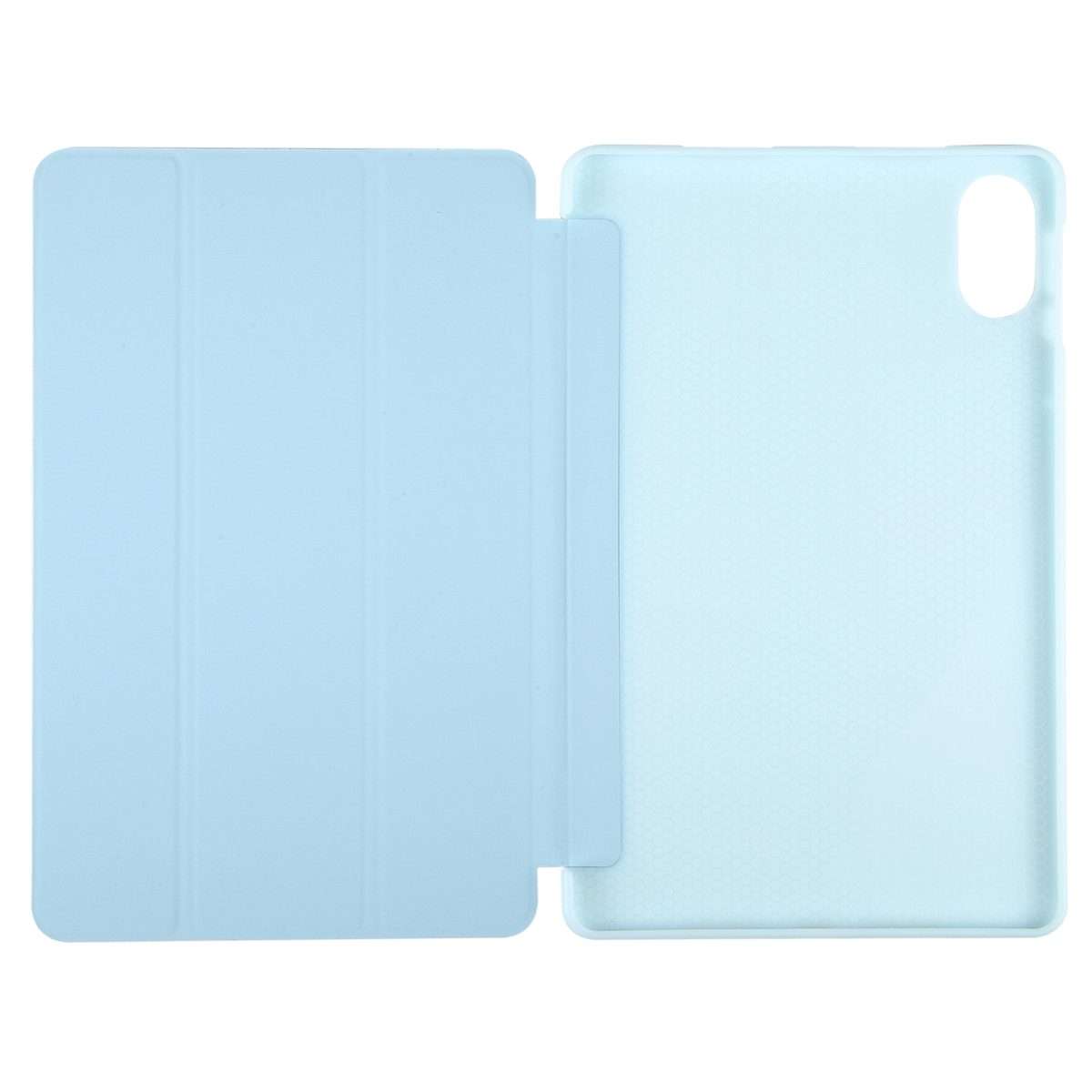 For Honor Pad X9 / X8 Pro Solid Color 3-folding Leather Tablet Case(Ice Blue)