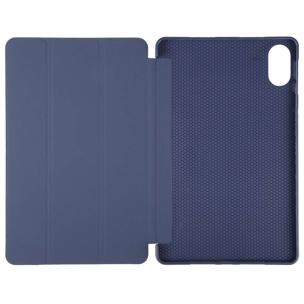 For Honor Pad X9 / X8 Pro Solid Color 3-folding Leather Tablet Case(Dark Blue)