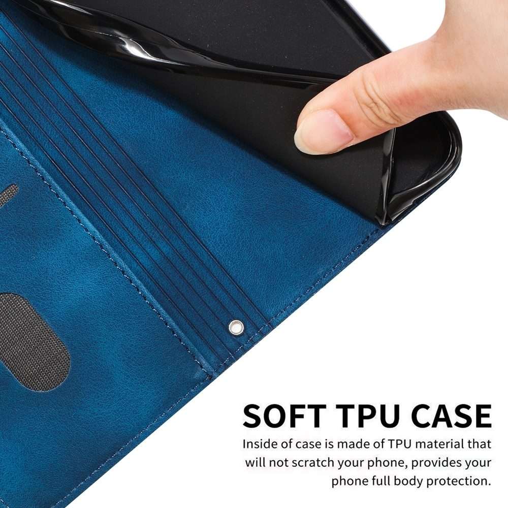 For iPhone 13 Pro Max Dream Triangle Leather Phone Case with Lanyard(Blue)