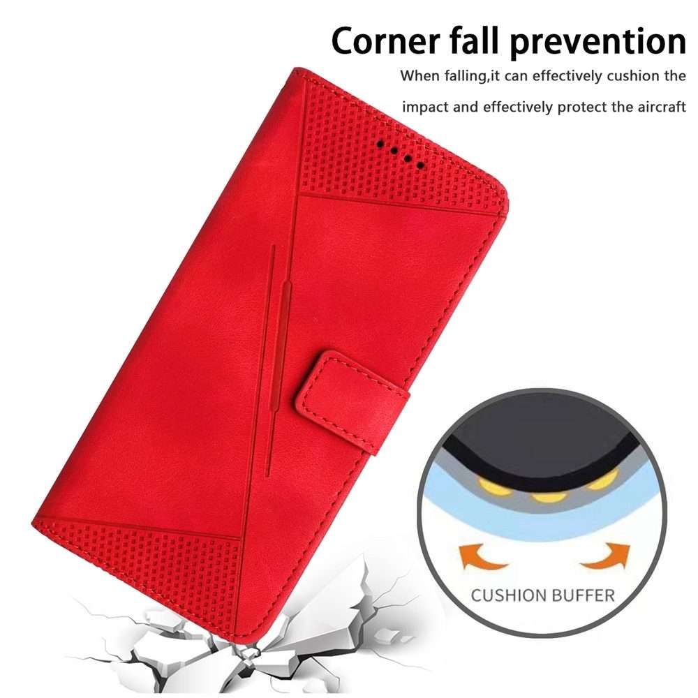 For iPhone 13 Pro Max Dream Triangle Leather Phone Case with Lanyard(Red)