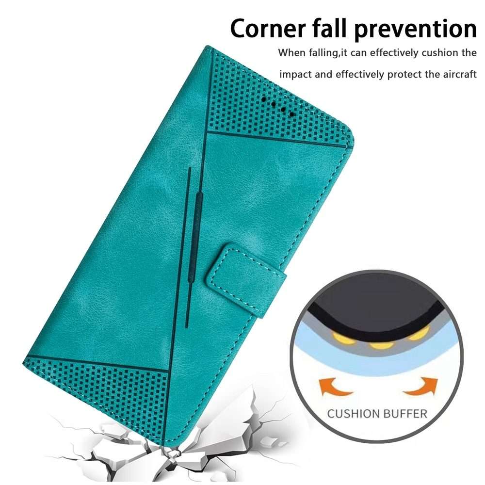 For iPhone 13 Pro Max Dream Triangle Leather Phone Case with Lanyard(Green)