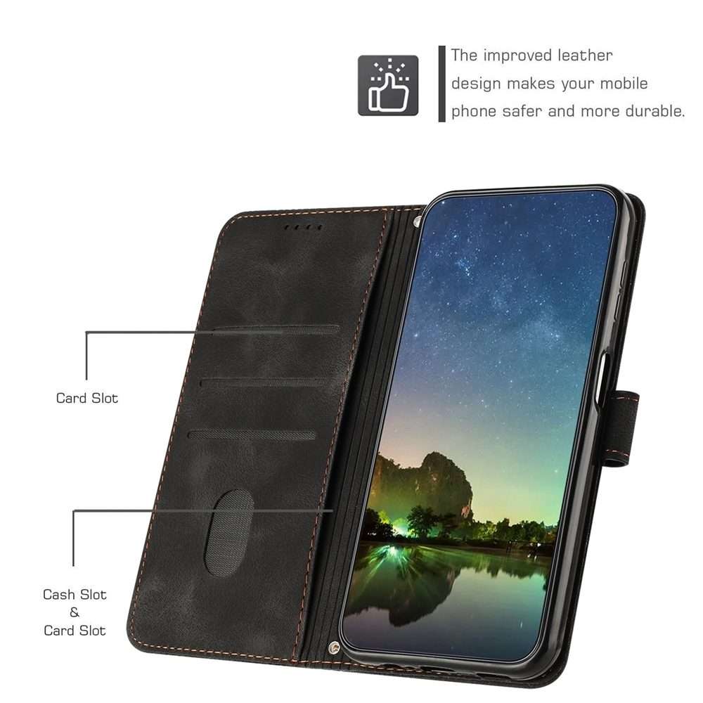 For iPhone 13 Pro Max Dream Triangle Leather Phone Case with Lanyard(Black)