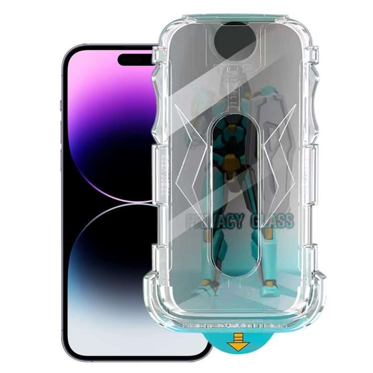 For iPhone 14 Pro Max Easy Install 28 Degree Privacy Armor Tempered Glass Film