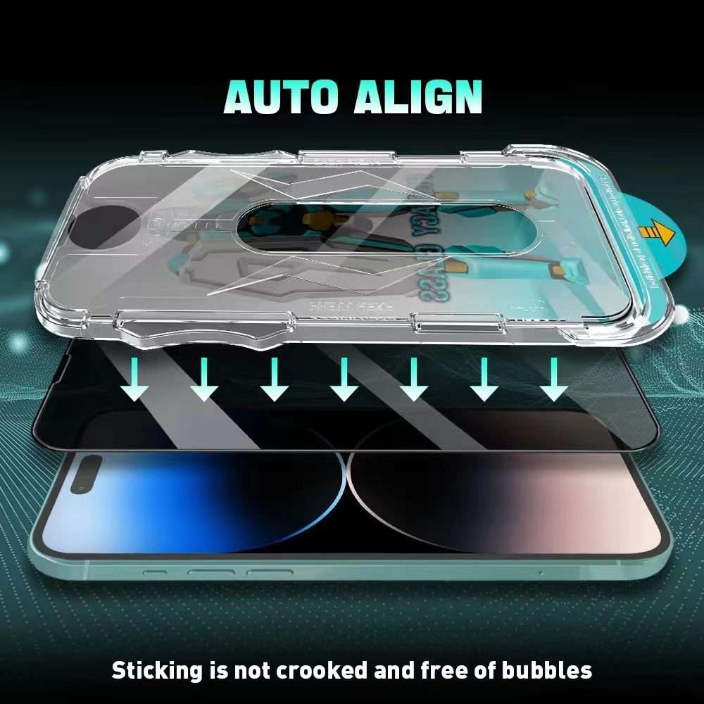 For iPhone 14 Pro Max Easy Install 28 Degree Privacy Armor Tempered Glass Film