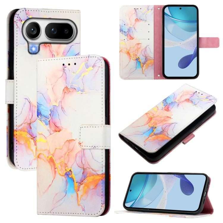 For Honor Magic8 Pro Air PT003 Marble Pattern Flip Leather Phone Case(Marble White)