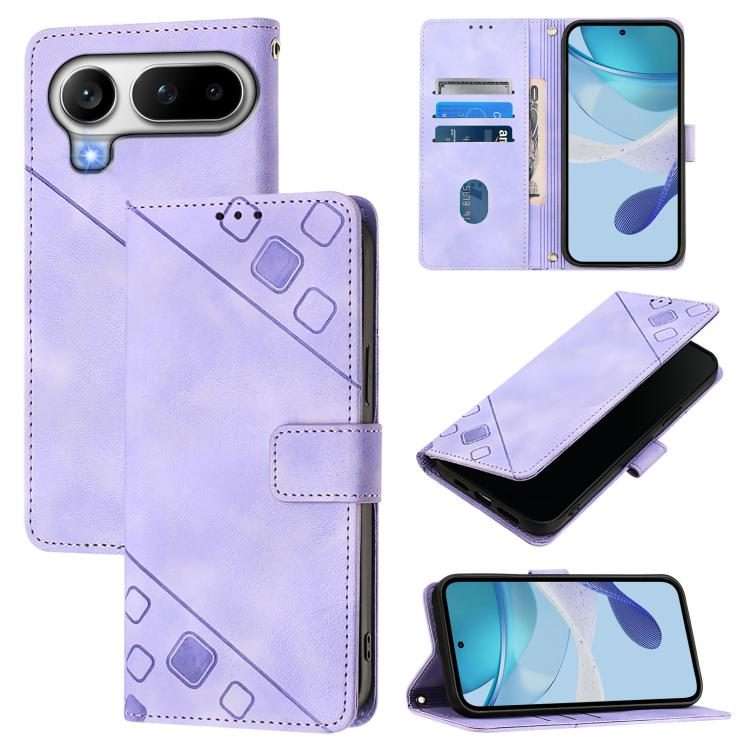 For Honor Magic8 Pro Air 5G Skin-feel Embossed Leather Phone Case(Light Purple)