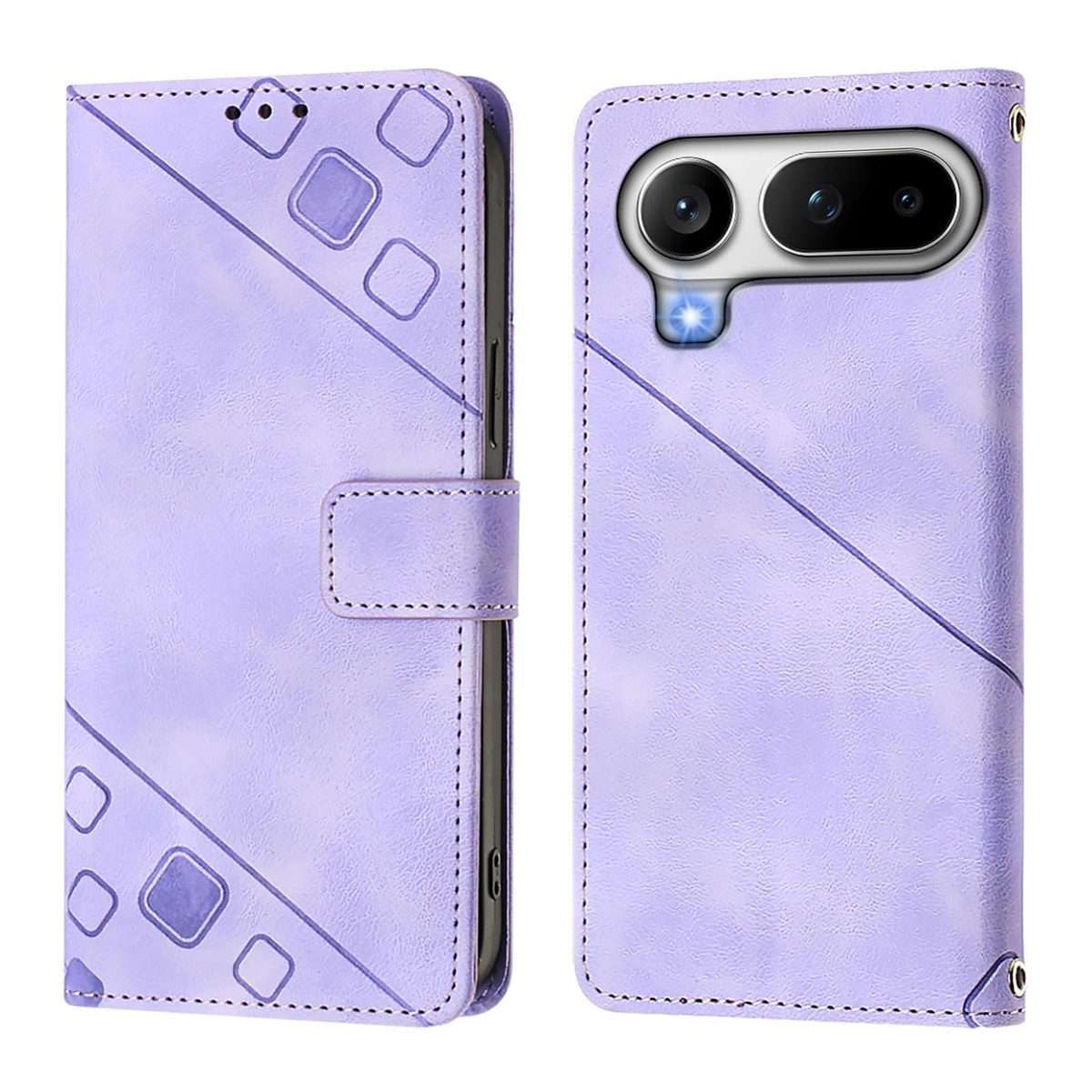 For Honor Magic8 Pro Air 5G Skin-feel Embossed Leather Phone Case(Light Purple)