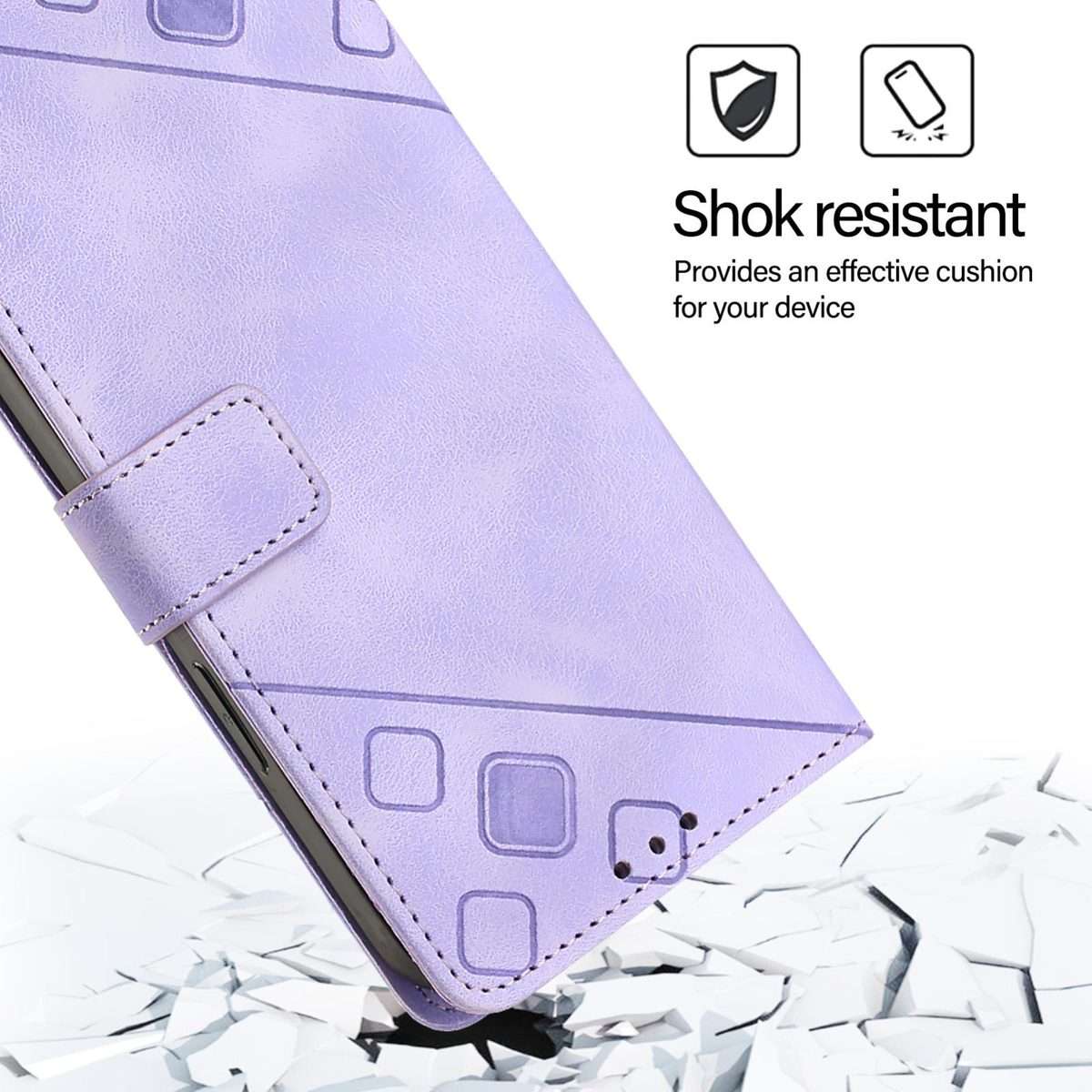 For Honor Magic8 Pro Air 5G Skin-feel Embossed Leather Phone Case(Light Purple)