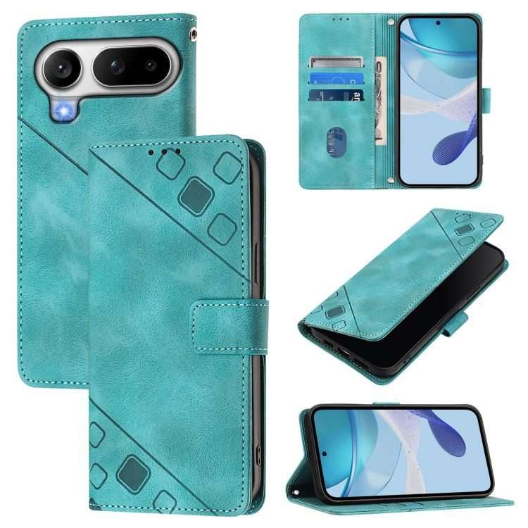 For Honor Magic8 Pro Air 5G Skin-feel Embossed Leather Phone Case(Green)