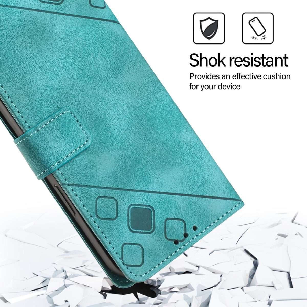For Honor Magic8 Pro Air 5G Skin-feel Embossed Leather Phone Case(Green)