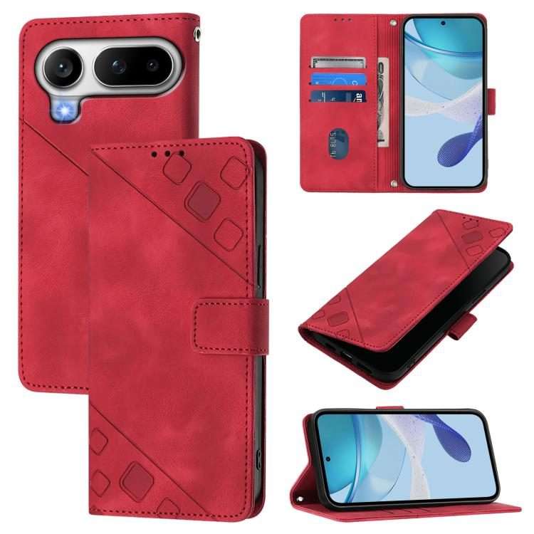 For Honor Magic8 Pro Air 5G Skin-feel Embossed Leather Phone Case(Red)