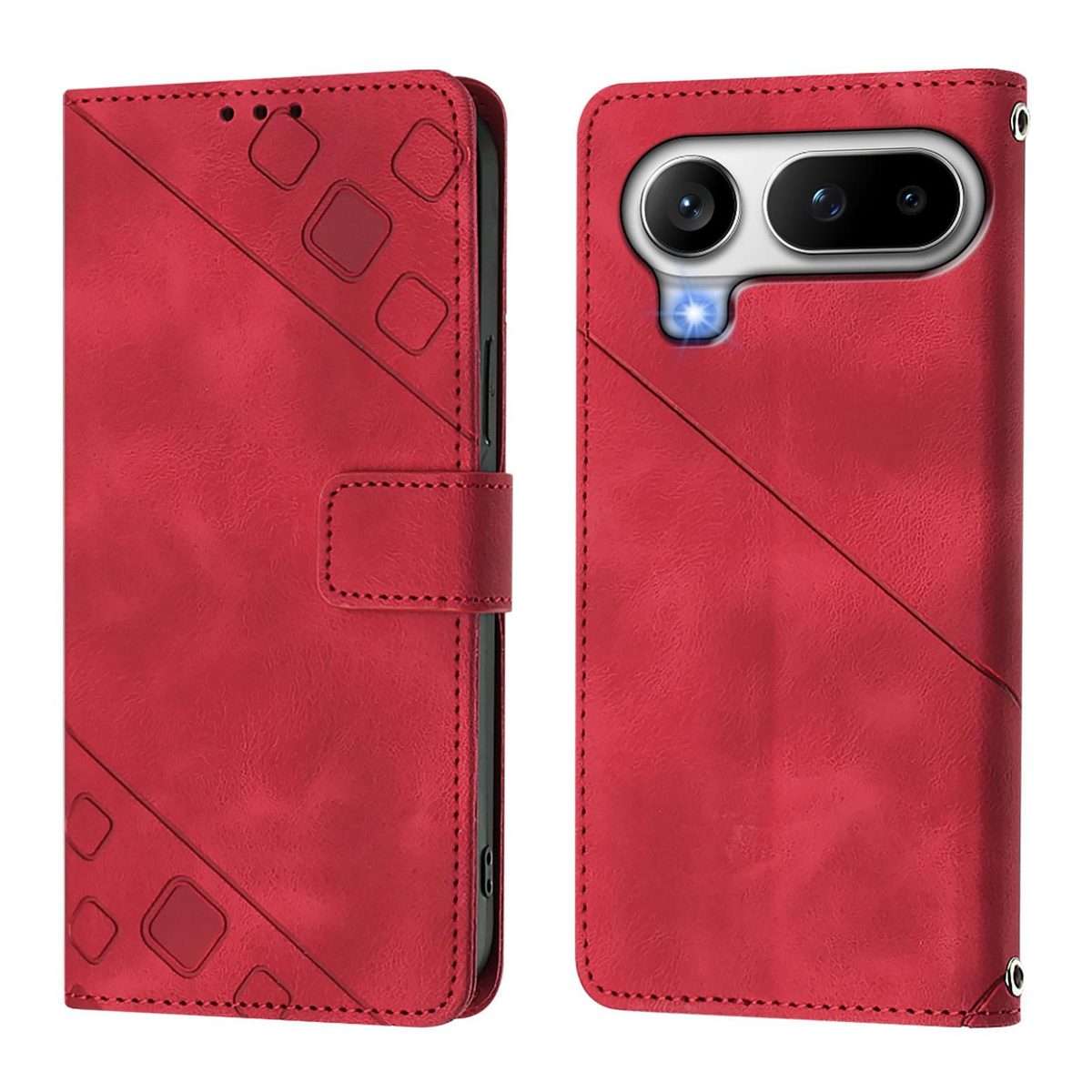 For Honor Magic8 Pro Air 5G Skin-feel Embossed Leather Phone Case(Red)