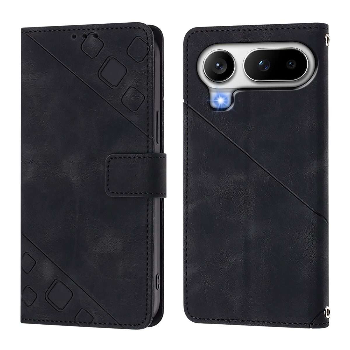 For Honor Magic8 Pro Air 5G Skin-feel Embossed Leather Phone Case(Black)