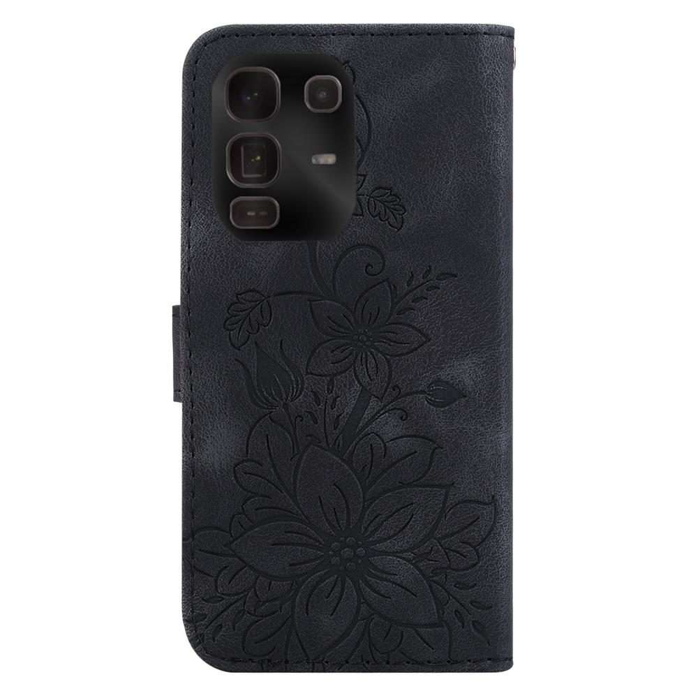 For Infinix Note 50 Pro+ Lily Embossed Leather Phone Case(Black)