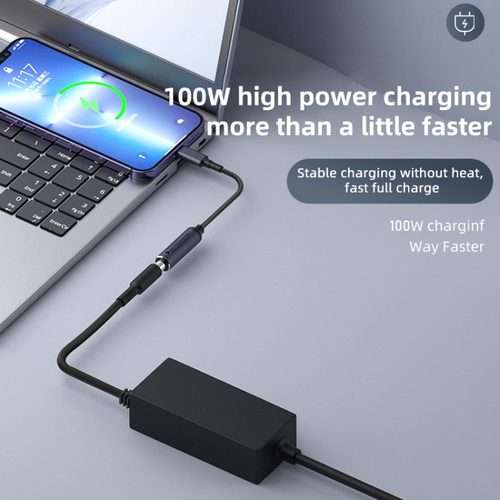 DC 5.5 x 2.5mm to USB-C / Type-C Male 100W Computer Charging Adapter Connector