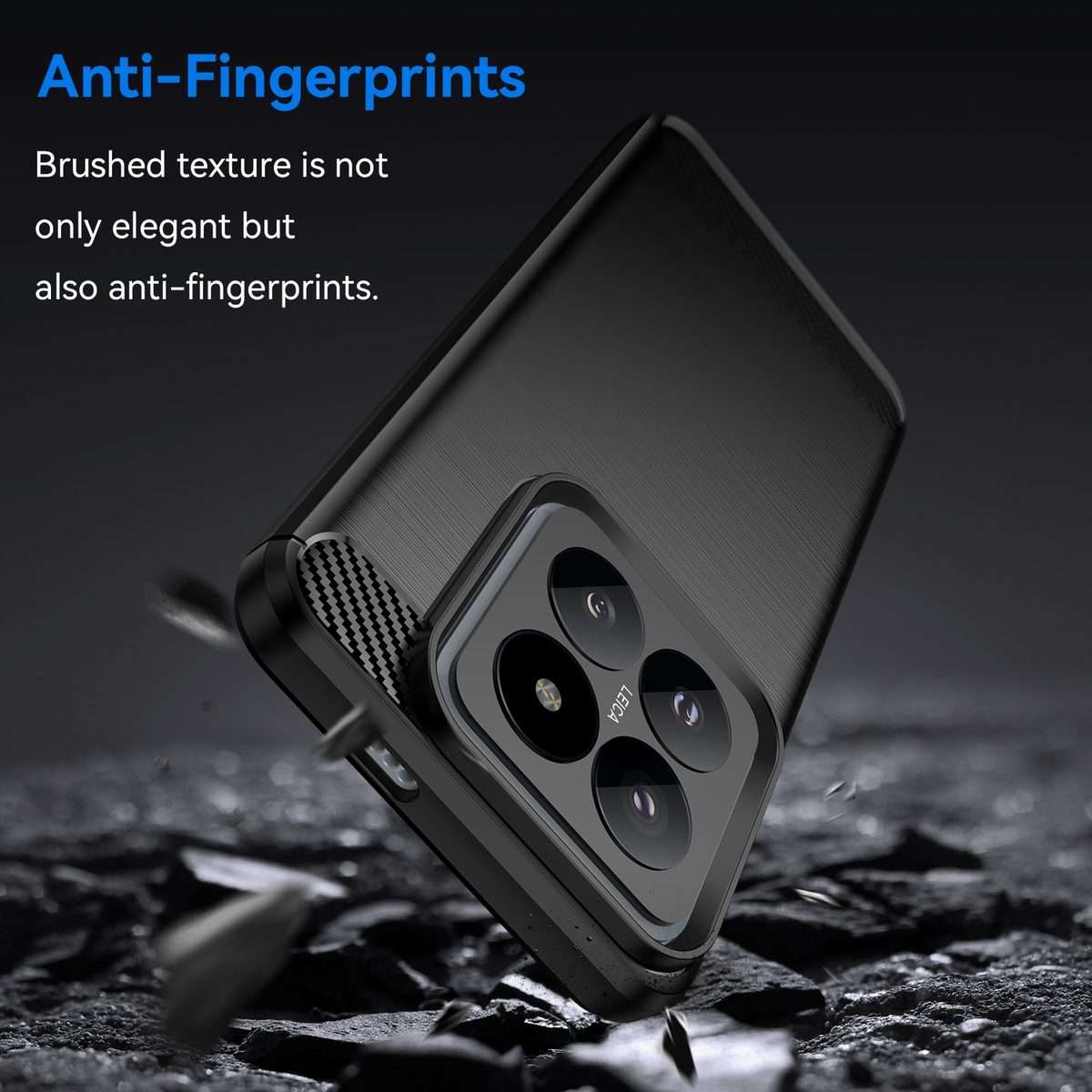 For Xiaomi 14 Pro Brushed Texture Carbon Fiber TPU Phone Case(Black)