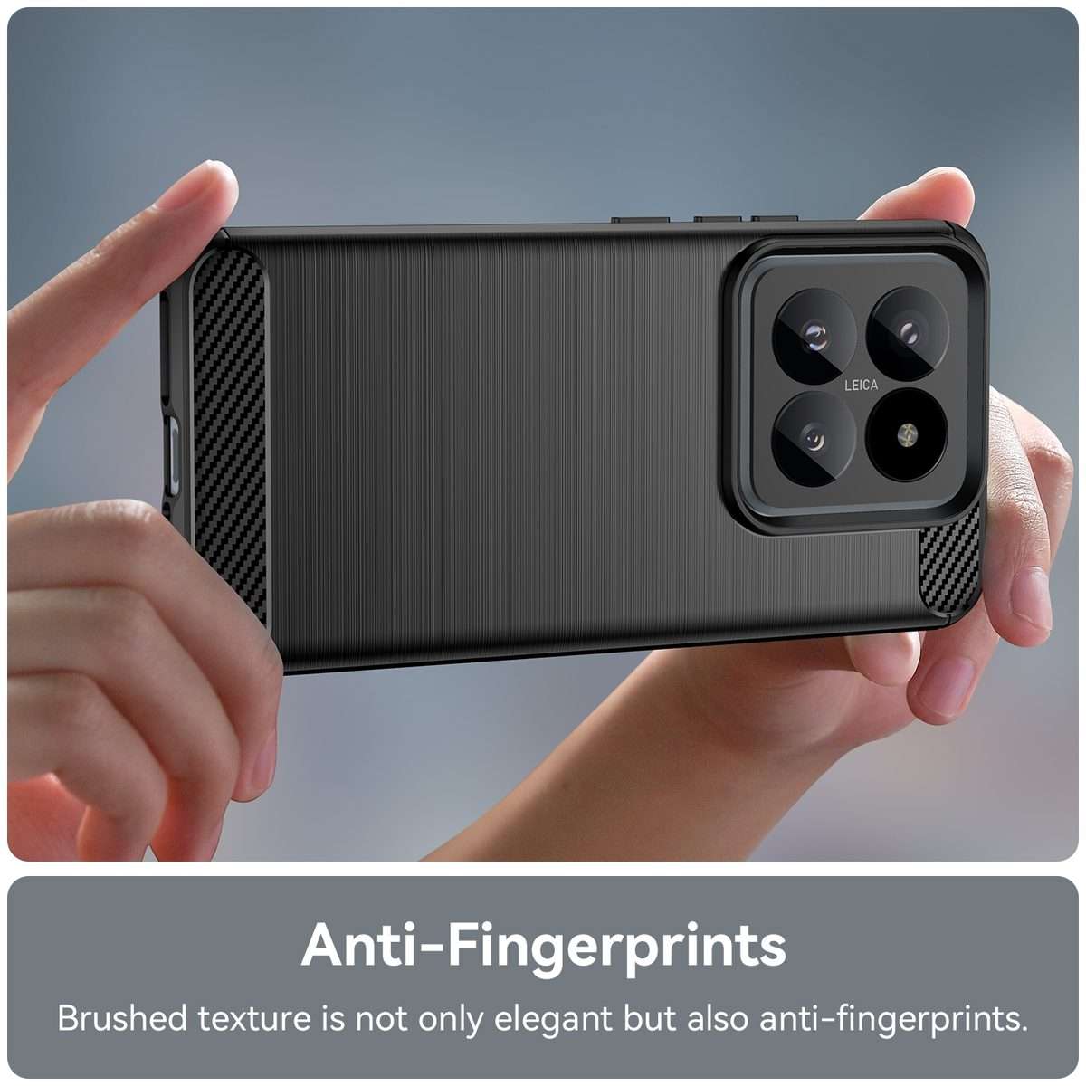 For Xiaomi 14 Pro Brushed Texture Carbon Fiber TPU Phone Case(Black)