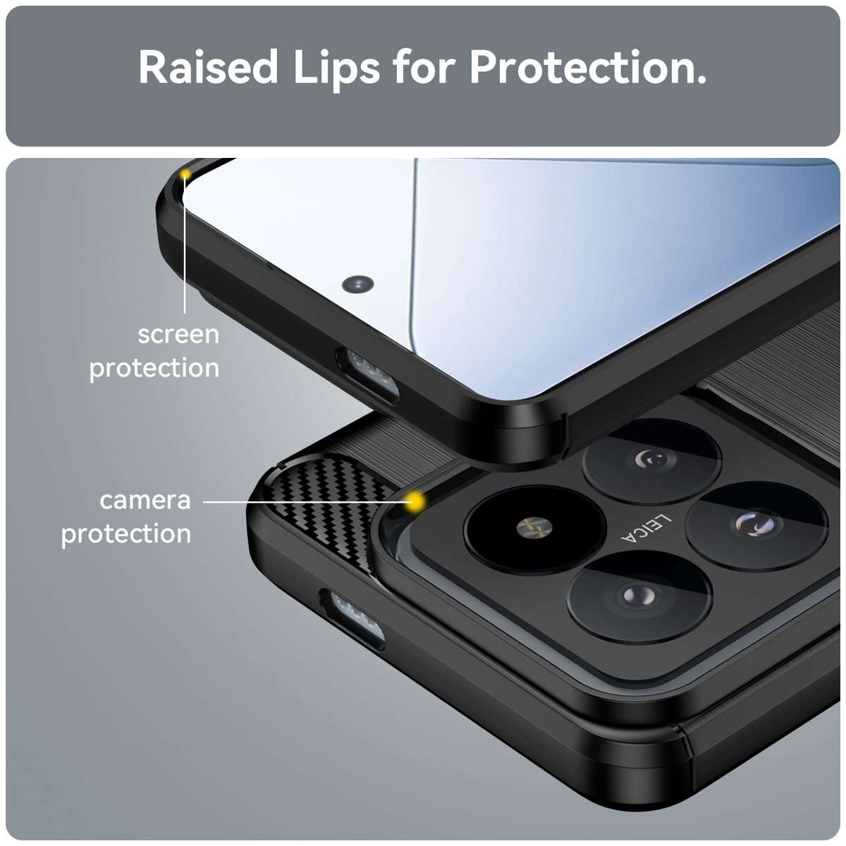 For Xiaomi 14 Pro Brushed Texture Carbon Fiber TPU Phone Case(Black)