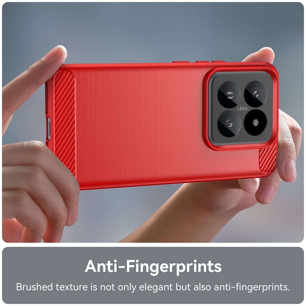 For Xiaomi 14 Pro Brushed Texture Carbon Fiber TPU Phone Case(Red)