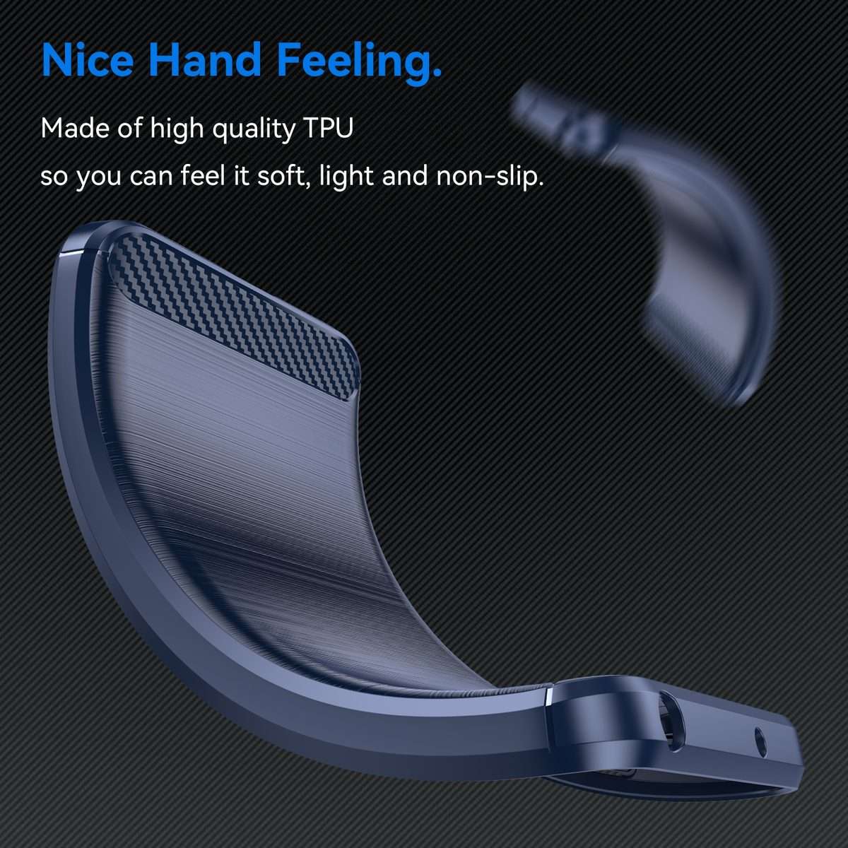 For Xiaomi 14 Pro Brushed Texture Carbon Fiber TPU Phone Case(Blue)